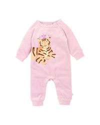 Thumbnail for Fox & Finch - Tutu Tigers Velour LS Zip Romper