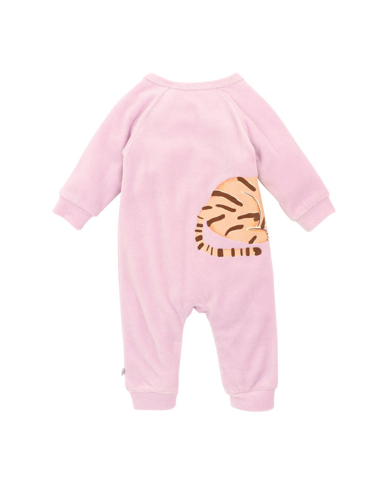 Fox & Finch - Tutu Tigers Velour LS Zip Romper