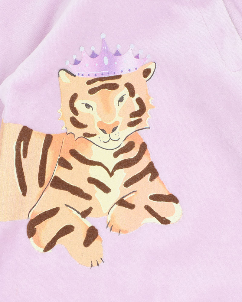 Fox & Finch - Tutu Tigers Velour LS Zip Romper