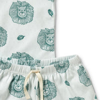 Thumbnail for Wilson & Frenchy - Little Lion Organic Pointelle Short Sleeved Pyjamas