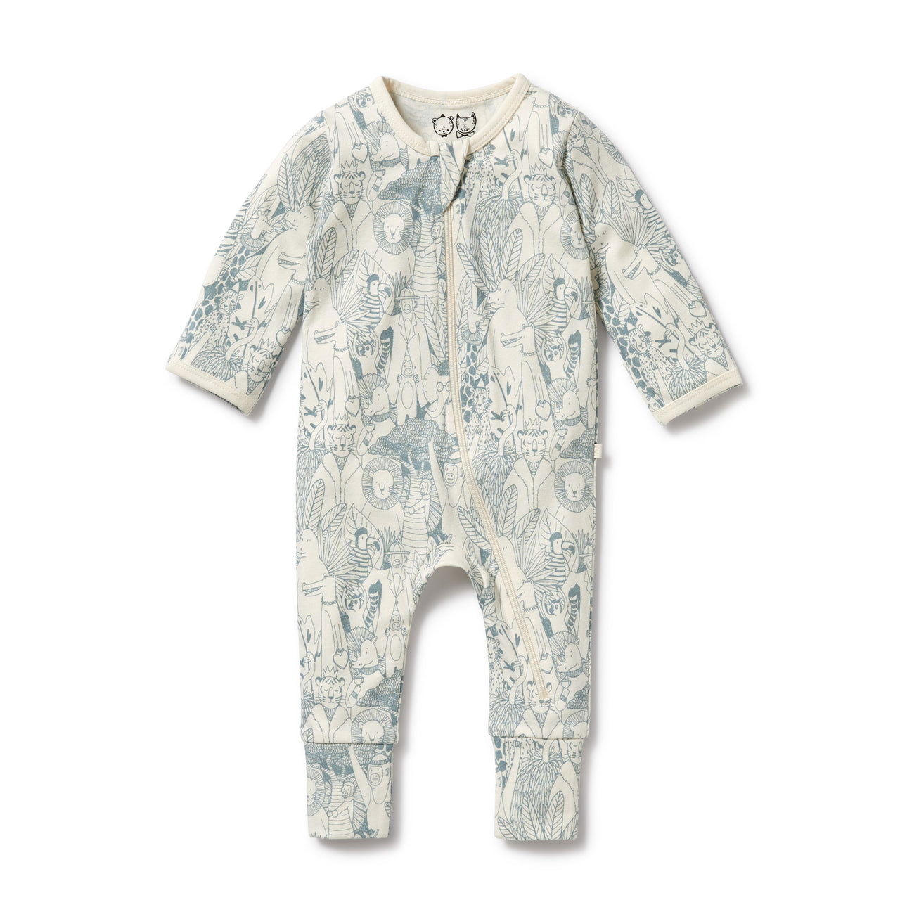 Wilson & Frenchy - Hello Friends Organic Zipsuit with Feet