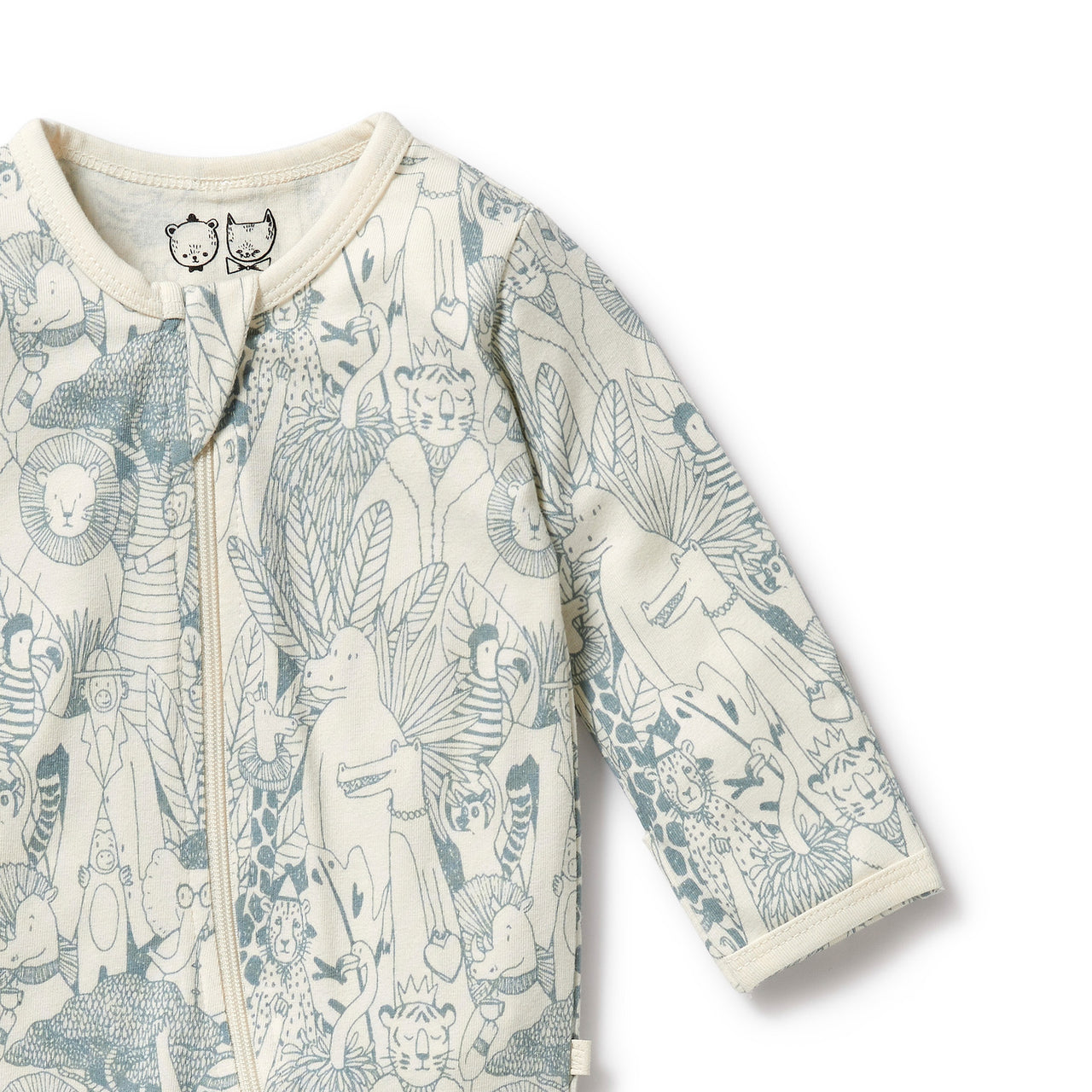 Wilson & Frenchy - Hello Friends Organic Zipsuit with Feet