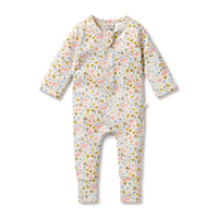 Thumbnail for Wilson & Frenchy - Ava Floral Organic Zipsuit with Feet