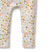 Thumbnail for Wilson & Frenchy - Ava Floral Organic Zipsuit with Feet