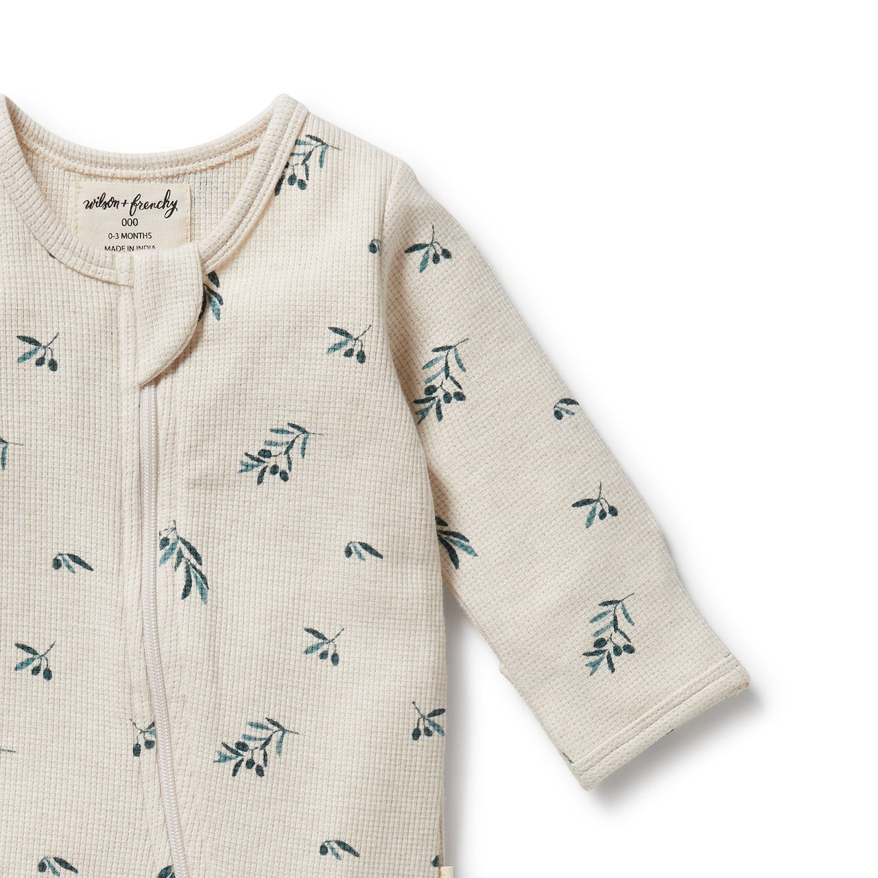 Wilson & Frenchy - Little Olive Organic Waffle Zipsuit
