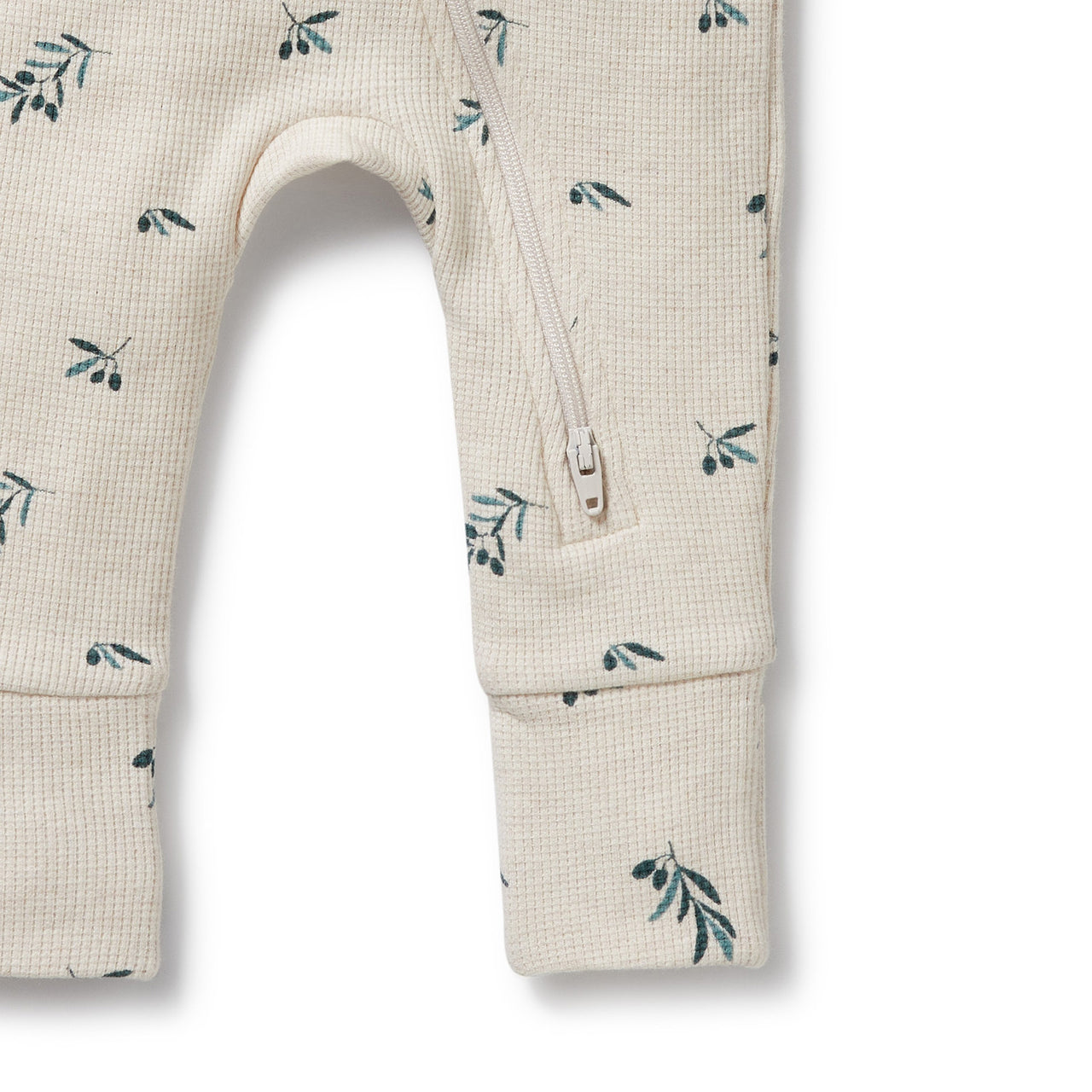 Wilson & Frenchy - Little Olive Organic Waffle Zipsuit