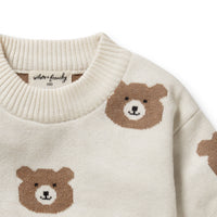Thumbnail for Wilson & Frenchy - Beary Cute Organic Knitted Jacquard Jumper