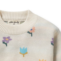 Thumbnail for Wilson & Frenchy - Flower Pop Organic Knitted Jacquard Jumper