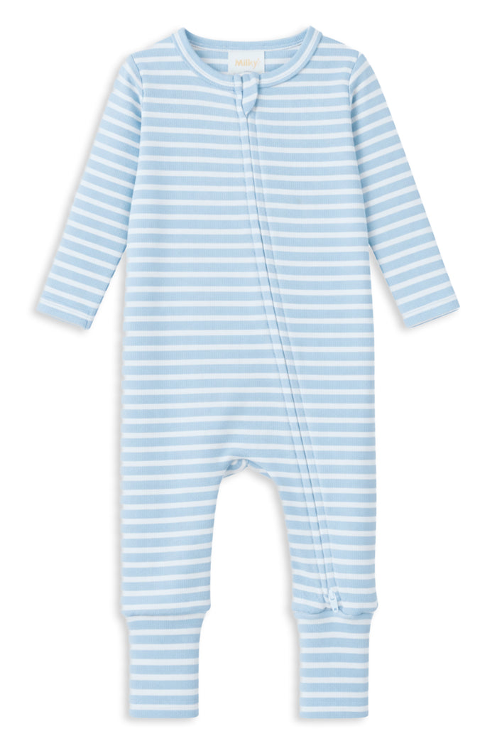 Milky - Mist Stripe Zip Romper