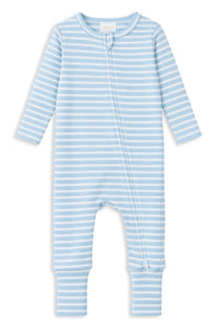 Thumbnail for Milky - Mist Stripe Zip Romper