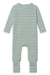 Thumbnail for Milky - Fern Stripe Zip Romper