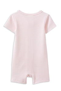 Thumbnail for Milky - Pink Stripe Rib Zip Romper