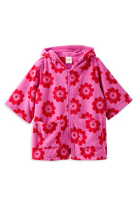 Thumbnail for Milky - Red Floral Terry Towelling Cover Up