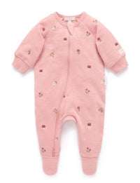 Thumbnail for Purebaby - Blush Forest Embroidered Growsuit