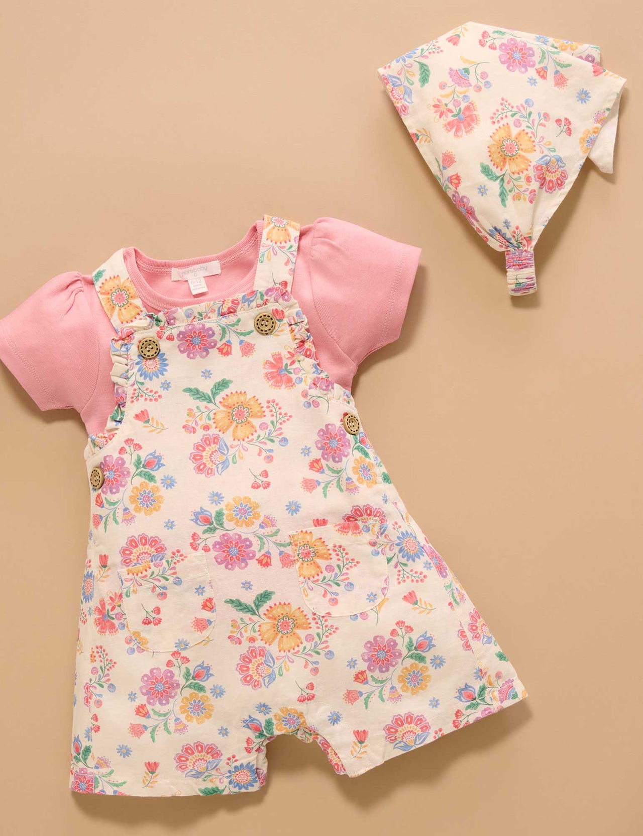 Purebaby - Linen Blend Overall Set