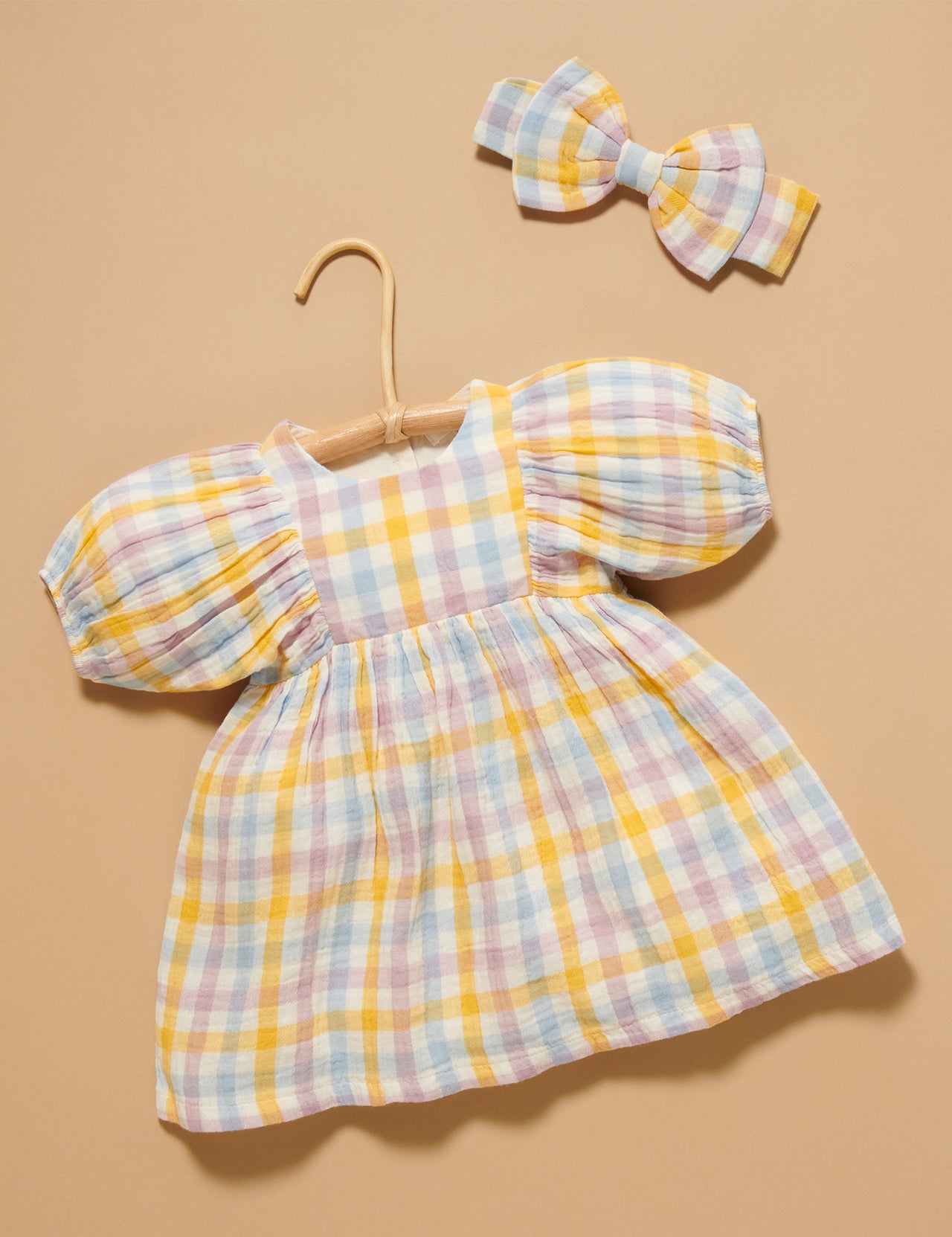 Purebaby - Lila Check Gathered Dress