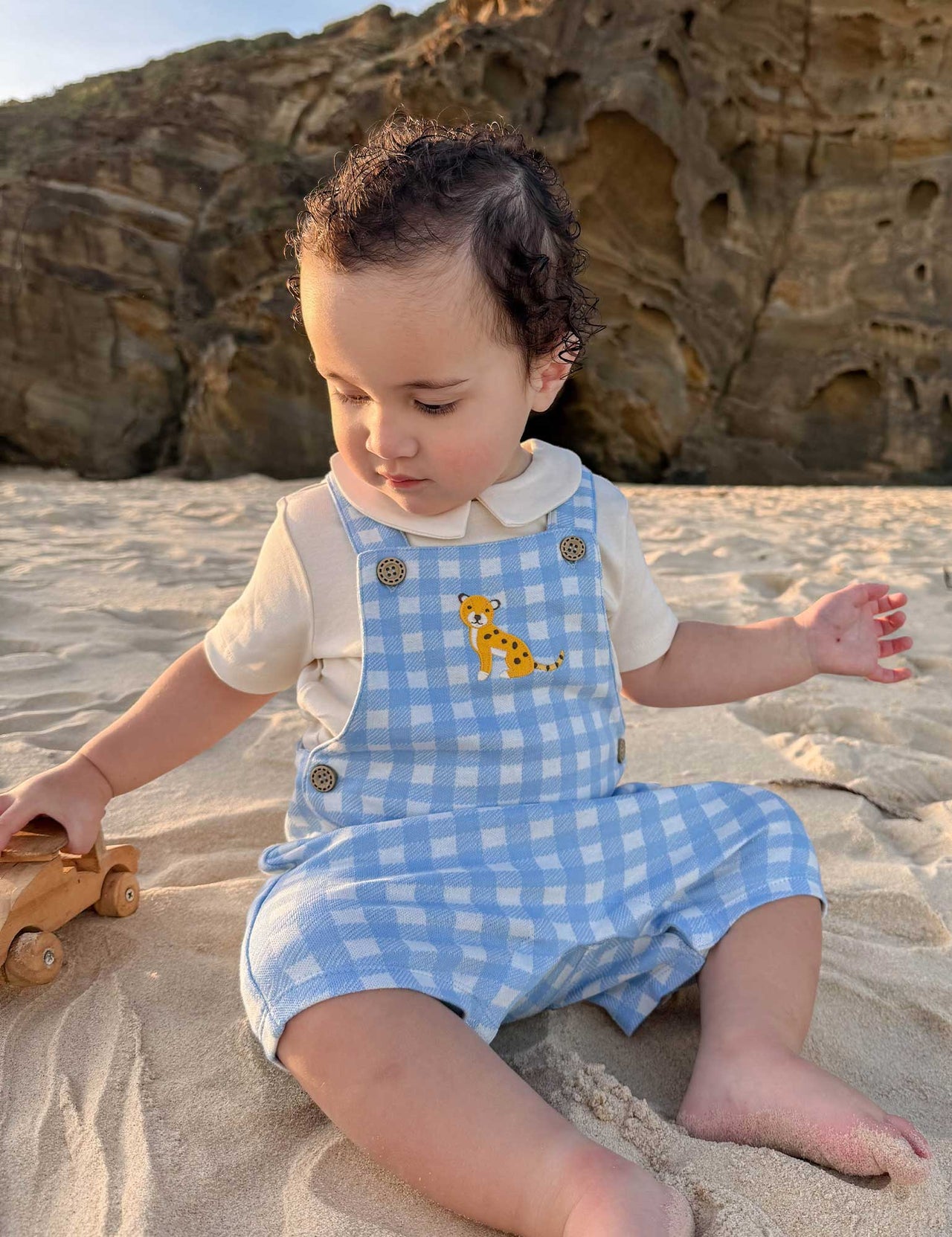 Purebaby - Gingham Overall Set