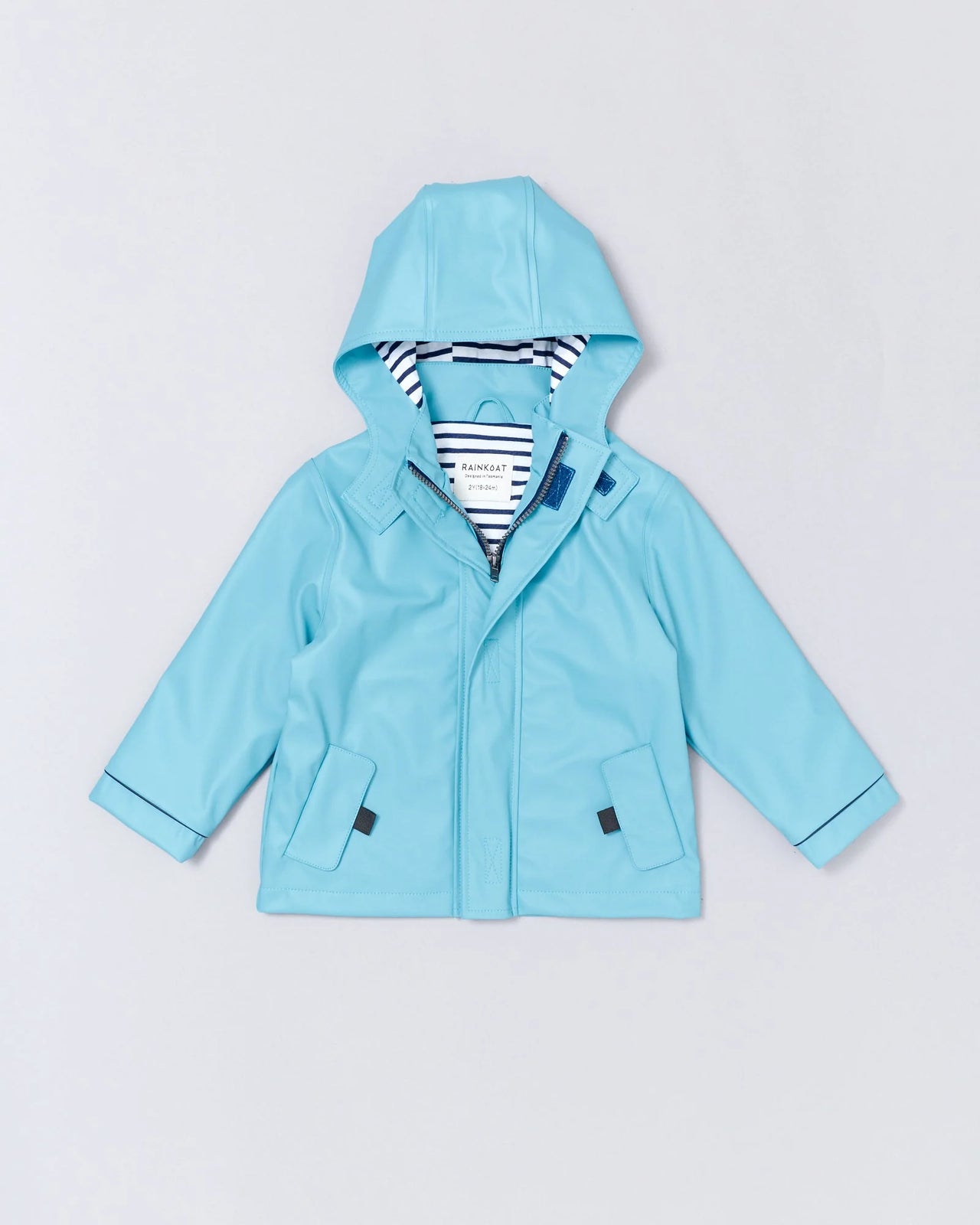 Rainkoat - Stripy Sailor - Aqua Blue