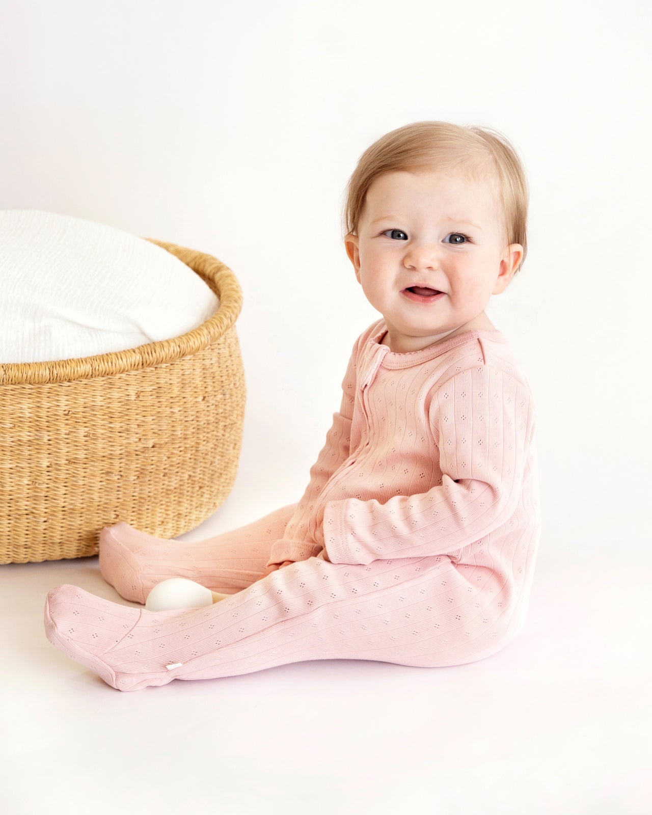 Bebe - Blossom Organic Pointelle LS Zipsuit