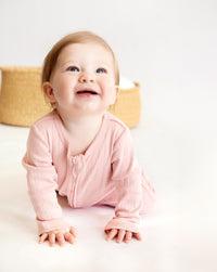 Thumbnail for Bebe - Blossom Organic Pointelle LS Zipsuit