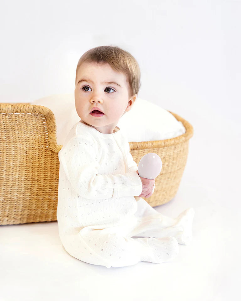 Bebe - Milk Organic Pointelle LS Zipsuit