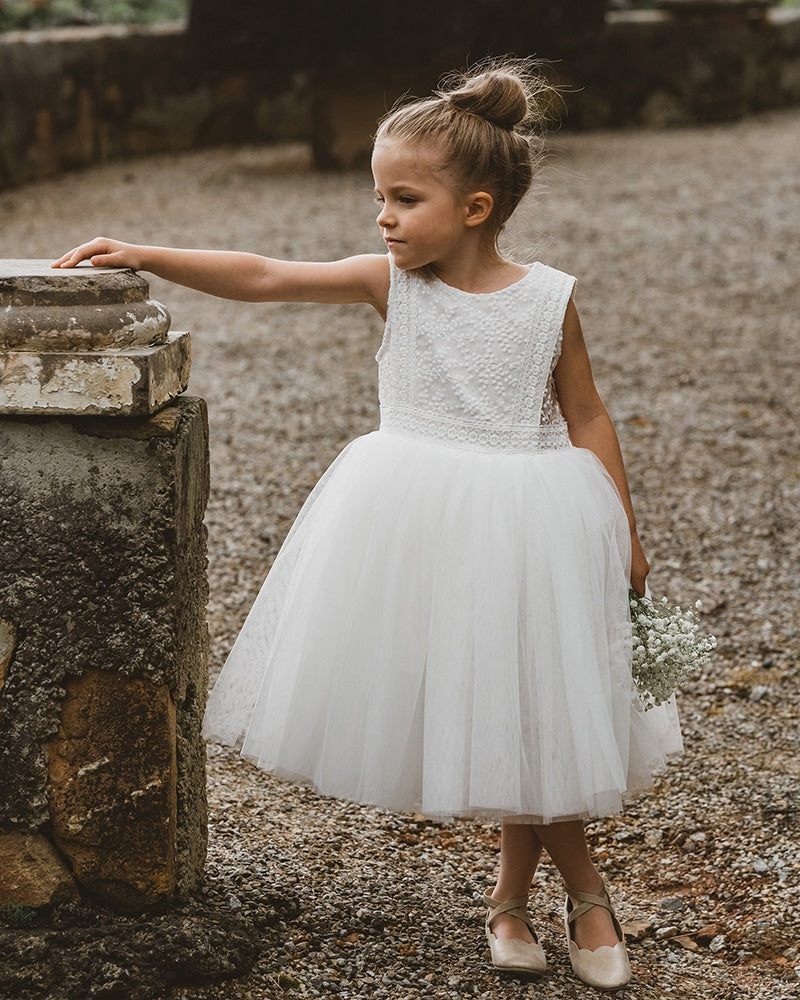 Bebe - Embroidered Organza Dress - Ivory