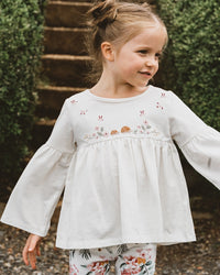 Thumbnail for Bebe - Esme Embroidered LS Top - Cream