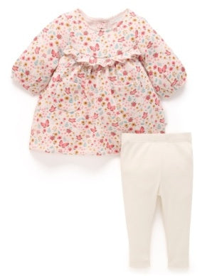 Purebaby - Butterfly Cosy Dress With Leggings