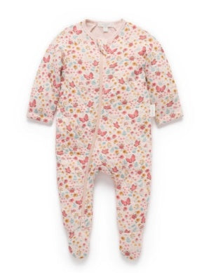 Purebaby - Butterfly Quilted Growsuit