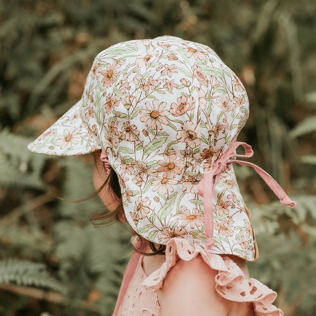 Bedhead Hat - Lounger Reversible Flap Sunhat - Poppy/Rosa