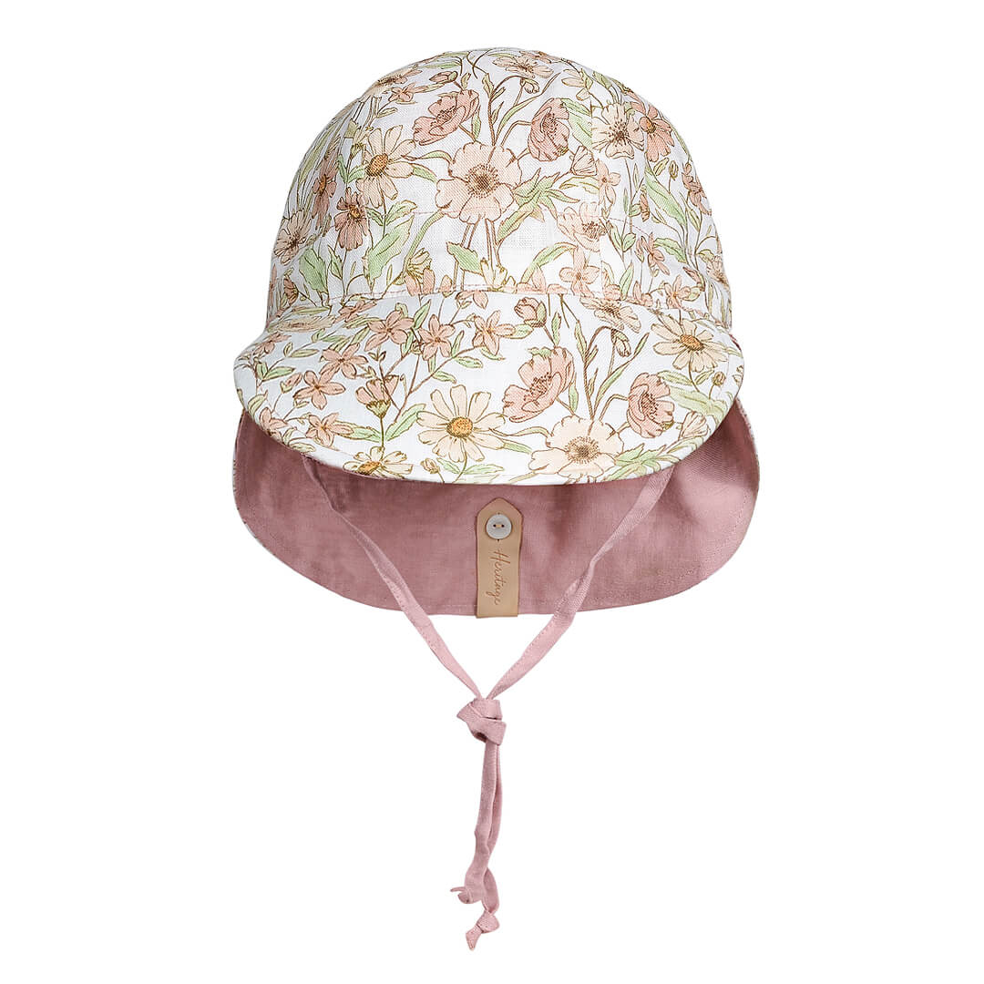 Bedhead Hat - Lounger Reversible Flap Sunhat - Poppy/Rosa