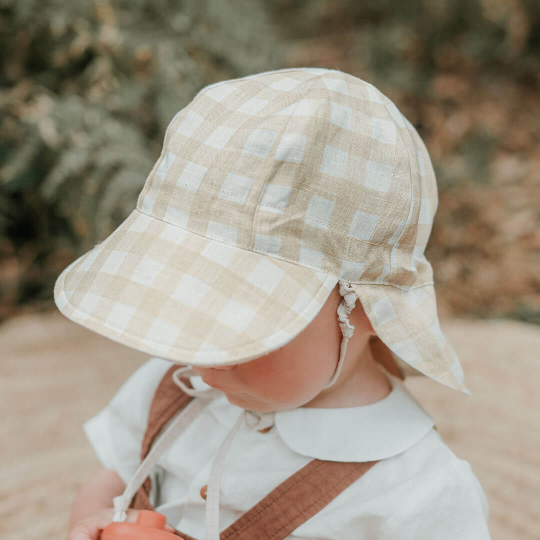 Bedhead  - Lounger Baby Reversible Flap Sun Hat - Flynn/Flax
