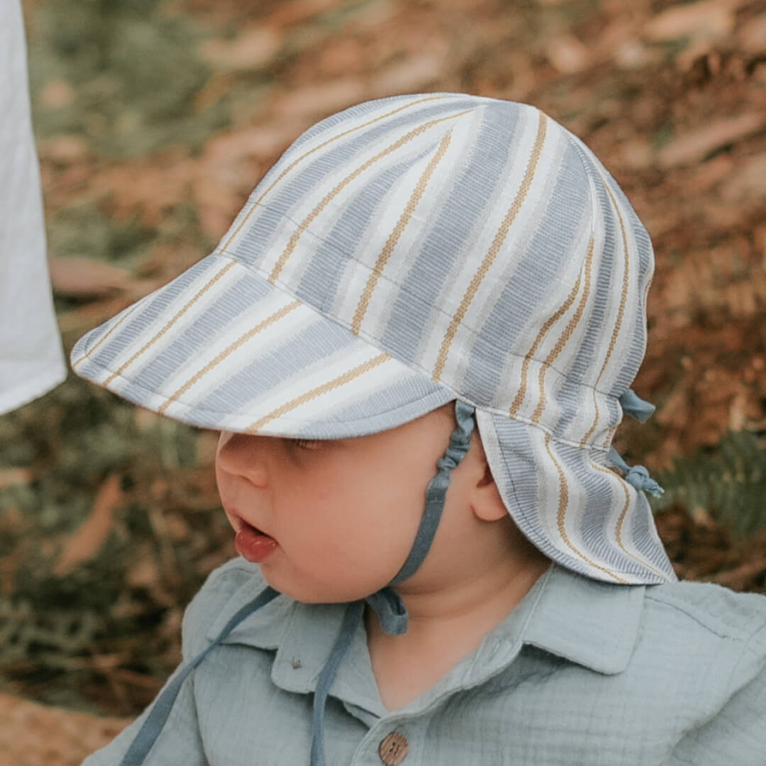 Bedhead Hat - Lounger Reversible Flap Sunhat - Spencer/Steel