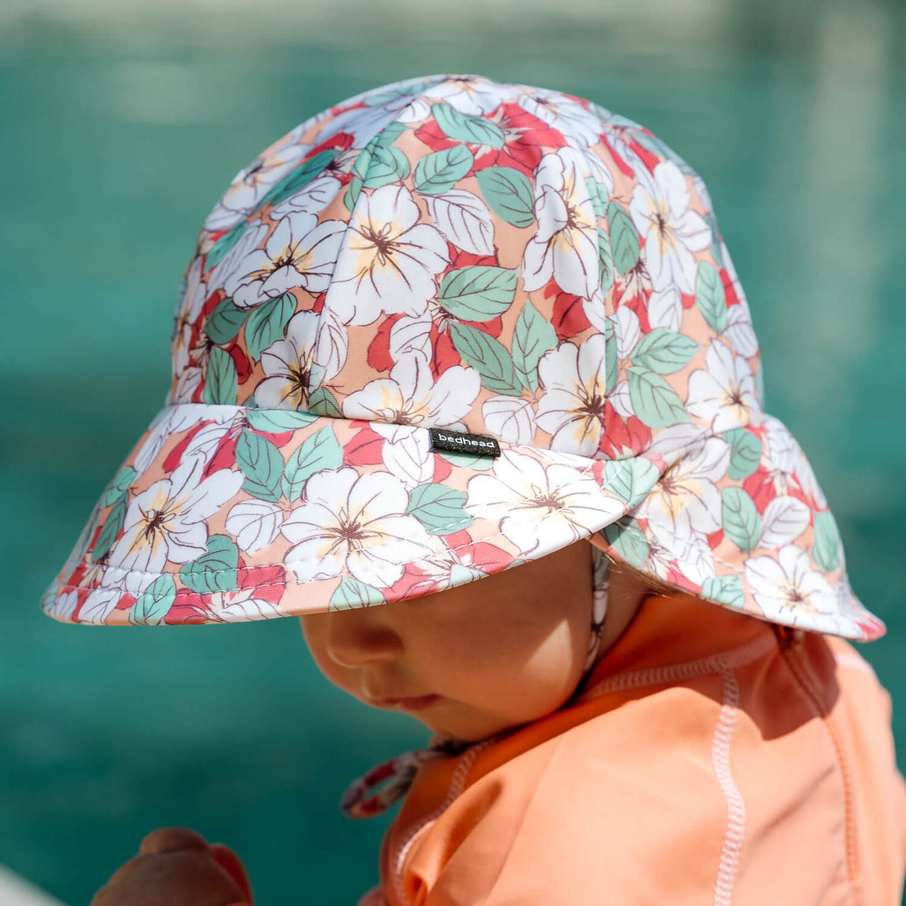 Bedhead  - Swim Legionnaire Flap Beach Hat - Hibiscus