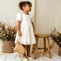 Thumbnail for Designer Kidz - Noa Puff Sleeve Bow Back Dress