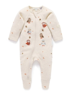 Purebaby - Oak Leaf Thick Zip Growsuit